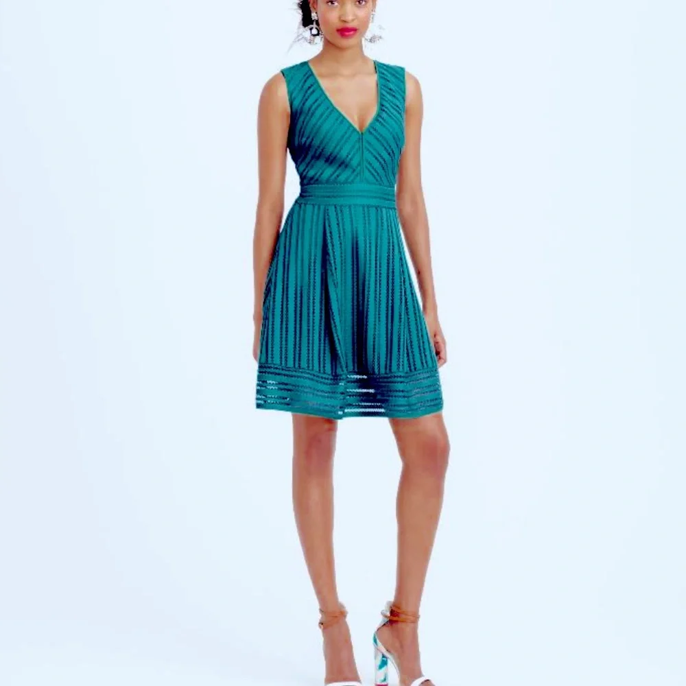 J.Crew Striped Eyelet Dress - Picture 3 of 9